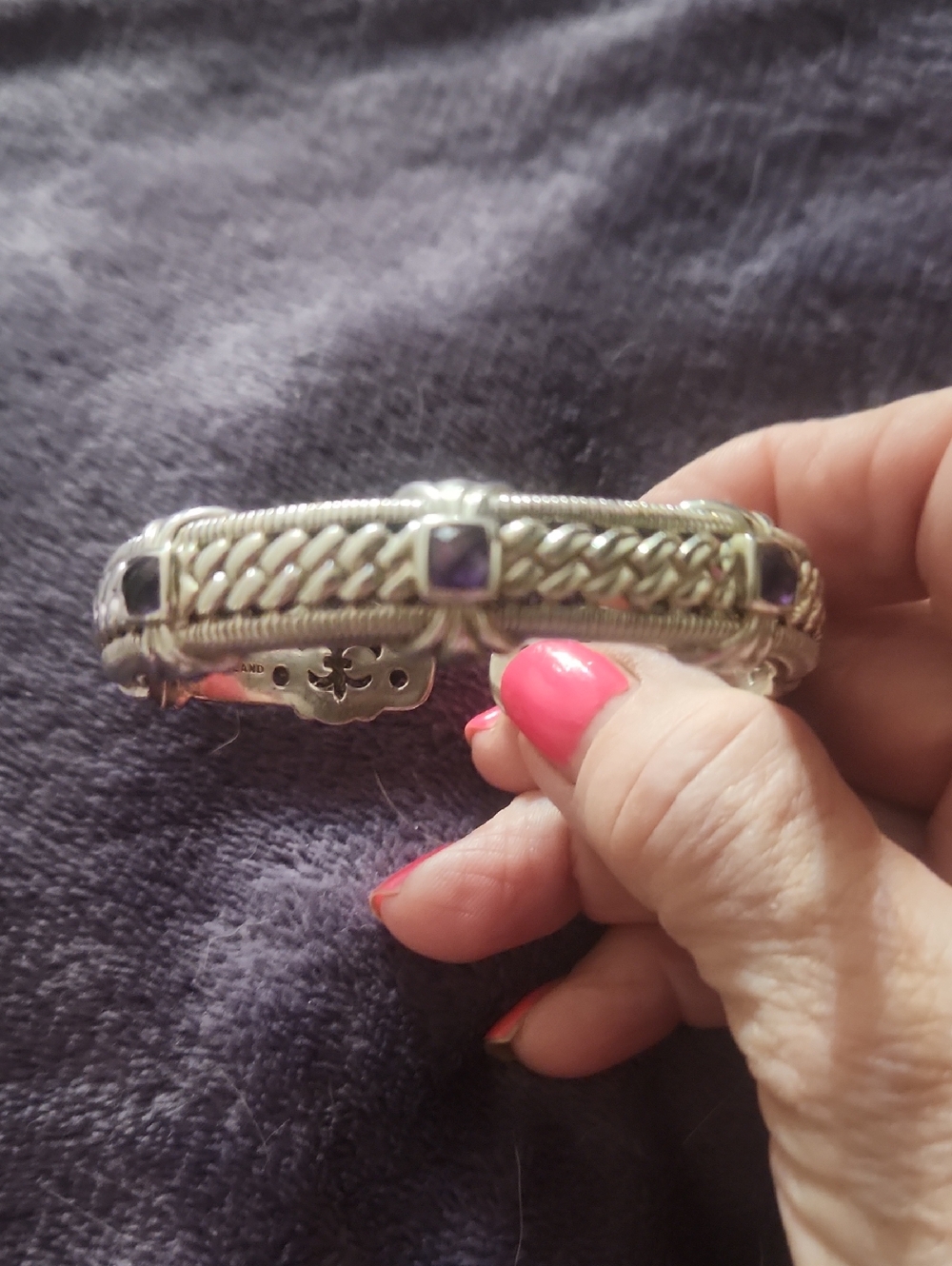 Judith Ripka Sterling Silver Bracelet with Fleur Cutout